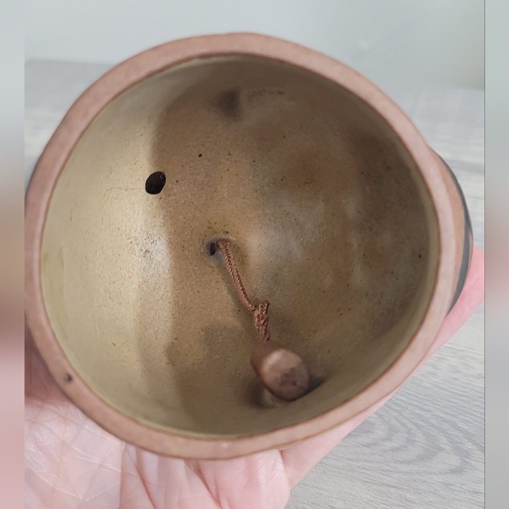 Japan 3-DMonkey Bonobo Chimpanzee Uctci Stoneware Animal Dinner Bell Pottery Vtg - Picture 4 of 5